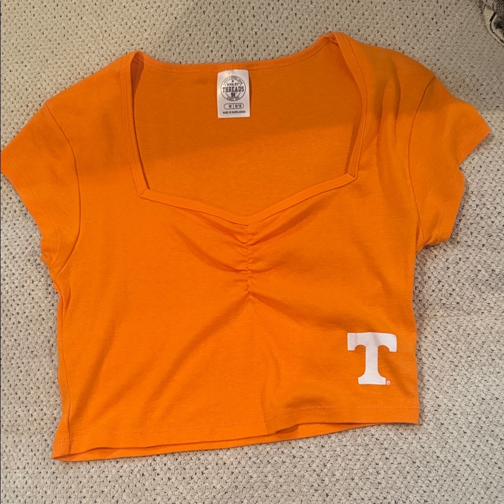 Rivalry Threads Bright Orange Crop Top